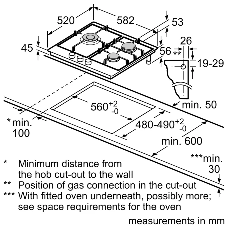 Bosch Series 4 Gas hob 60 cm Stainless steel - Image 2