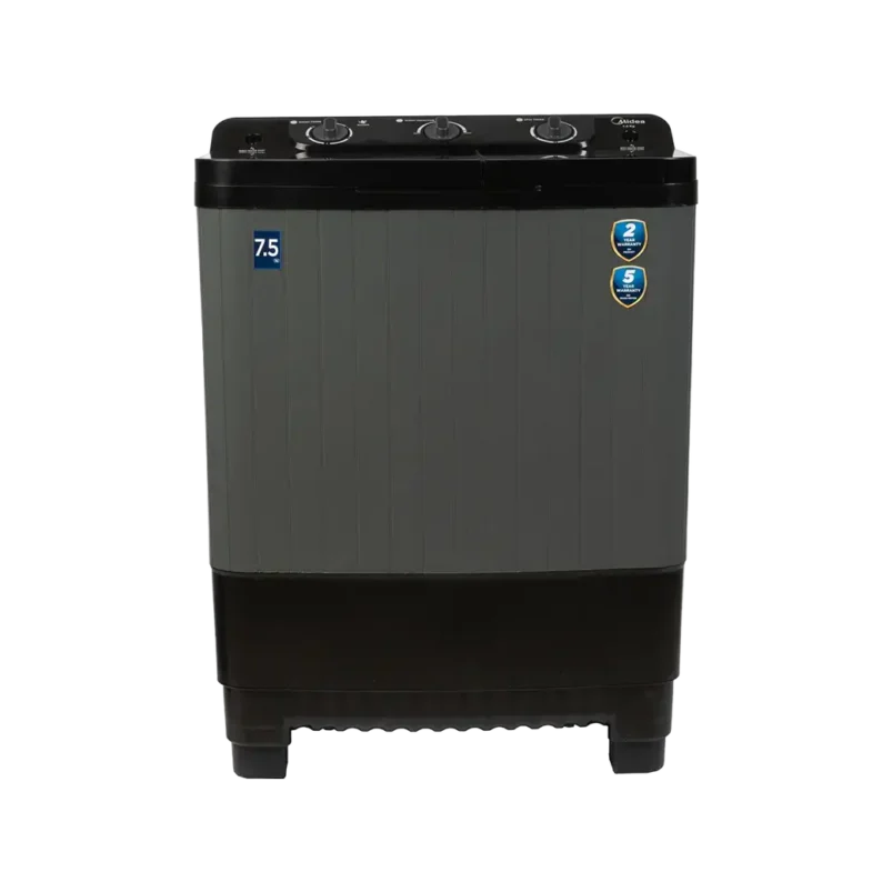 Midea 7.5 Kg Semi Automatic Top Load Washing Machine, Grey