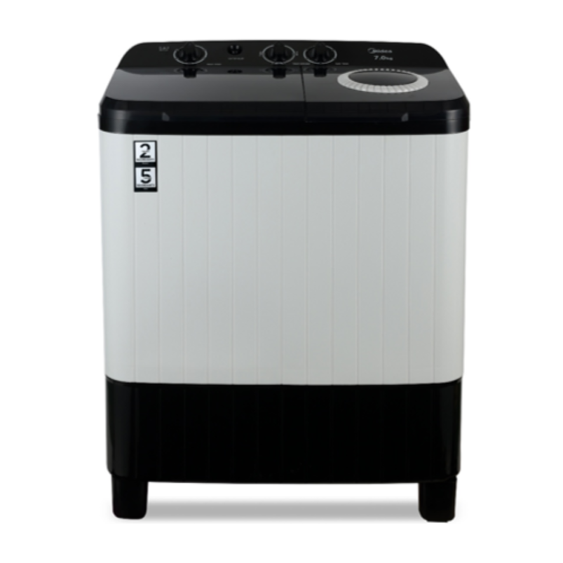 Midea 7 Kg Semi Automatic Washing Machine MWMSA070PDX(KW) with Dual Wave Pulsator, 1350 RPM Spin & Air Dry Lid for Fast Cleaning & Drying-White