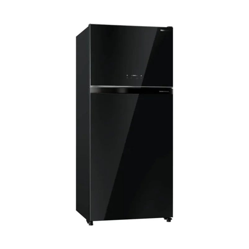 TOSHIBA 608L DOUBLE DOOR REFRIGERATOR BLACK GLASS FINISH, AUTO ICE MAKER - Image 2