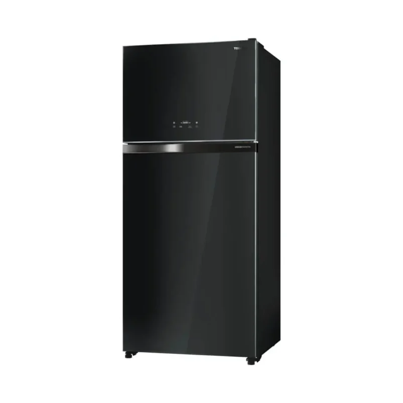 TOSHIBA 608L DOUBLE DOOR REFRIGERATOR BLACK GLASS FINISH, AUTO ICE MAKER - Image 3