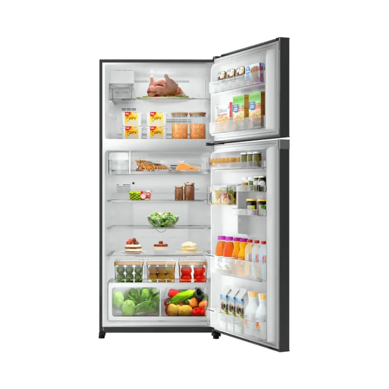 TOSHIBA 608L DOUBLE DOOR REFRIGERATOR BLACK GLASS FINISH, AUTO ICE MAKER - Image 4